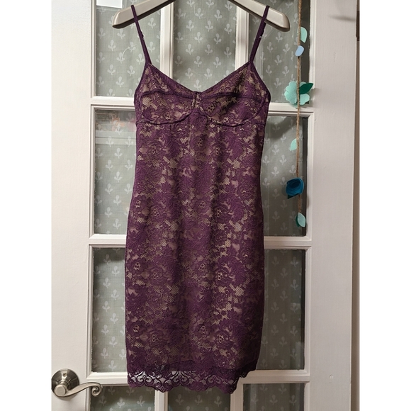 💜Wilfred Purple Lace Bodice Dress - Picture 2 of 4